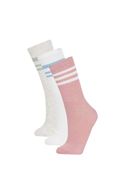 DeFacto Kadın 3'lü Pamuklu Uzun Çorap A5877AXNSKR1