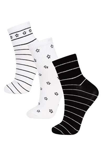 DeFacto Kadın 3'lü Pamuklu Soket Çorap A5915AXNSKR1