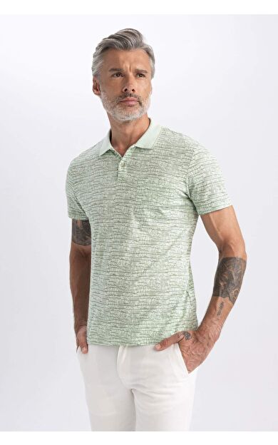 DeFacto Modern Fit Polo Yaka Baskılı Polo Tişört