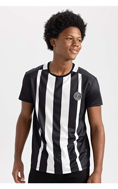 DeFactoFit Standart Fit Bisiklet Yaka Spor Baskılı Sporcu Tişört