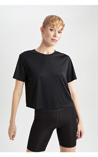 DeFactoFit Loose Fit Bisiklet Yaka Sporcu Kısa Kollu Tişört