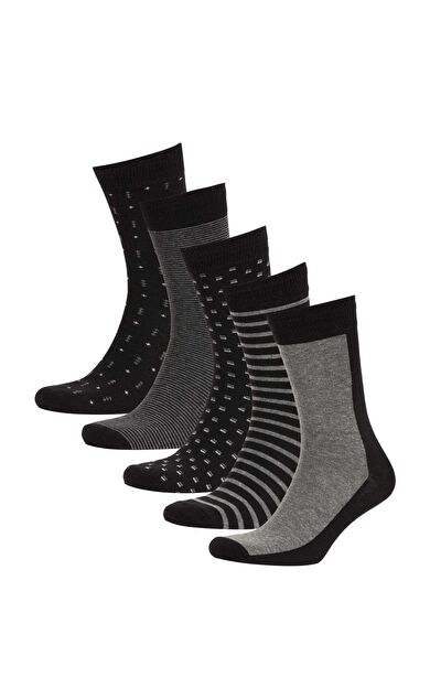 Erkek 5'li Pamuklu Uzun Çorap