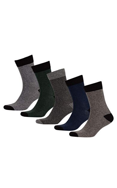 Erkek 5'li Pamuklu Uzun Çorap