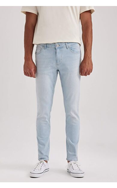 DeFacto Pedro Slim Fit Dar Kalıp Normal Bel Dar Paça Jean Pantolon