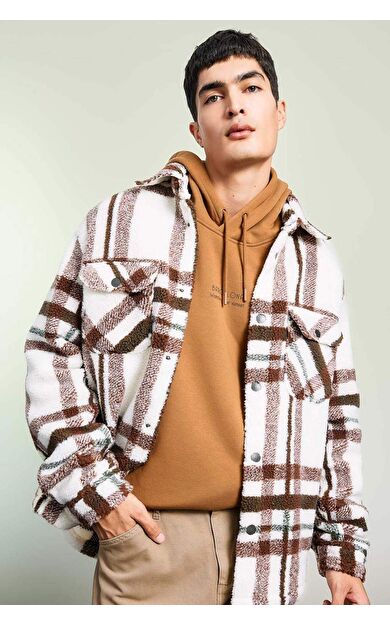 DeFacto Relax Fit Polo Yaka Gömlek Ceket A7988AX23WNER139