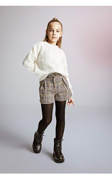 DeFactoFit Kız Çocuk Kareli Şort