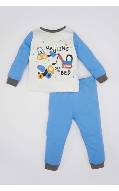 DeFactoFit Erkek Bebek Araç Baskılı Uzun Kollu Penye Pijama Takımı