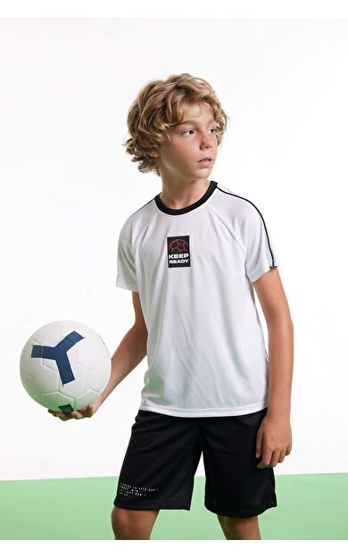 DEFACTO Erkek Çocuk Oversize Fit Bisiklet Yaka Baskılı Kısa Kollu Tişört