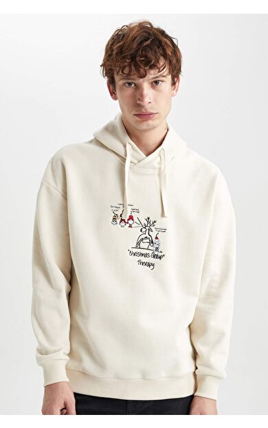 DeFacto Comfort Fit Kapüşonlu Sweatshirt