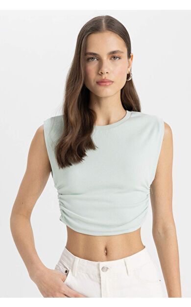 DeFactoFit Slim Fit Bisiklet Yaka Kolsuz Tişört A9420AX24SPGN1114