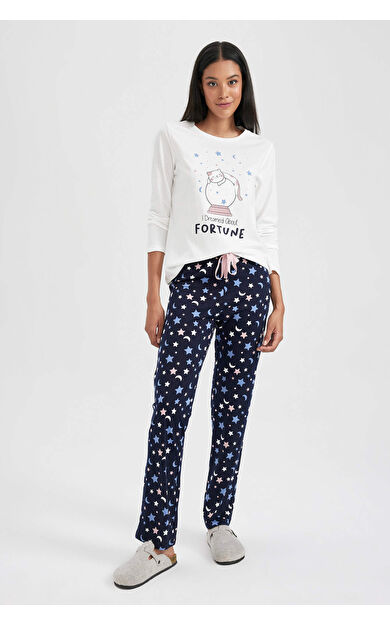 DeFacto Fall in Love Regular Fit Uzun Kollu Pijama Takımı