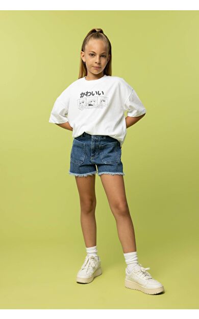 DEFACTO Kız Çocuk Kargo Fit Şort