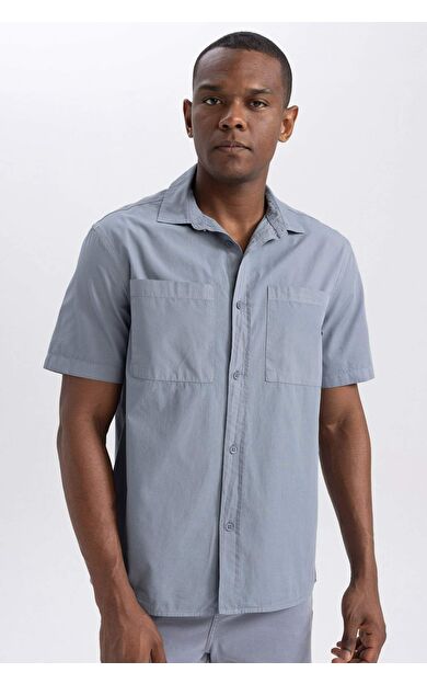 DeFactoFit Relax Fit Pamuklu Kısa Kollu Gömlek B0833AX23HSGR489