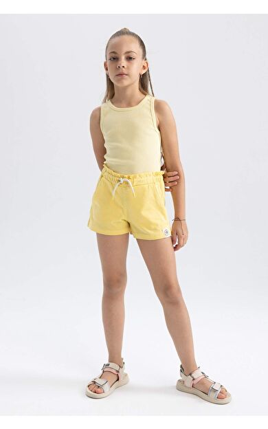 DEFACTO Kız Çocuk Paperbag Pamuklu Şort