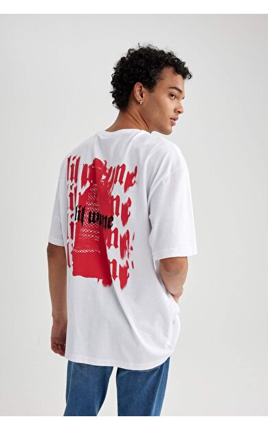 DeFacto Lil Wayne	 Oversize Fit Bisiklet Yaka Baskılı Tişört