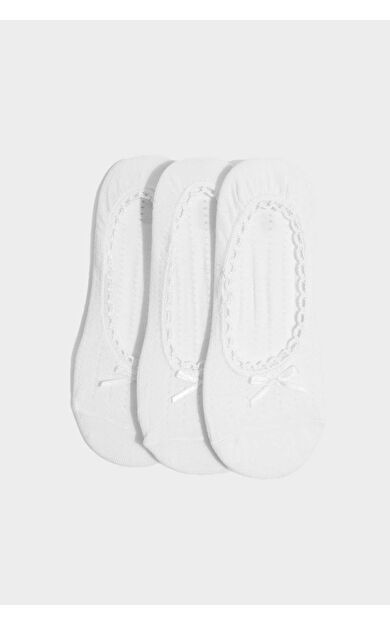 DeFactoFit Kadın Aplike 3'lü Pamuklu Babet Çorap B1049AXNSWT1