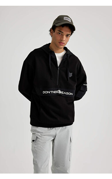 DeFacto Oversize Fit Kapüşonlu Sweatshirt