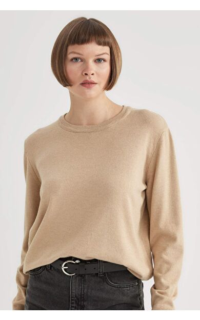 DeFactoFit Regular Fit V Yaka Premium Yumuşak Yünlü Dokulu Kazak