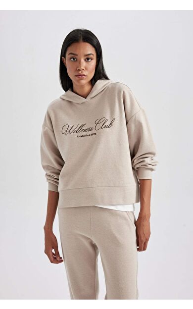 DeFacto Regular Fit Kapüşonlu Sweatshirt B1884AX23AUBG287