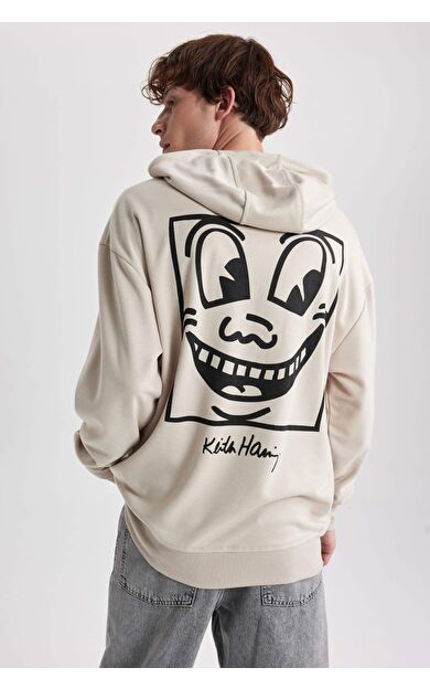 DeFacto Keith Haring Oversize Fit Kapüşonlu Sweatshirt