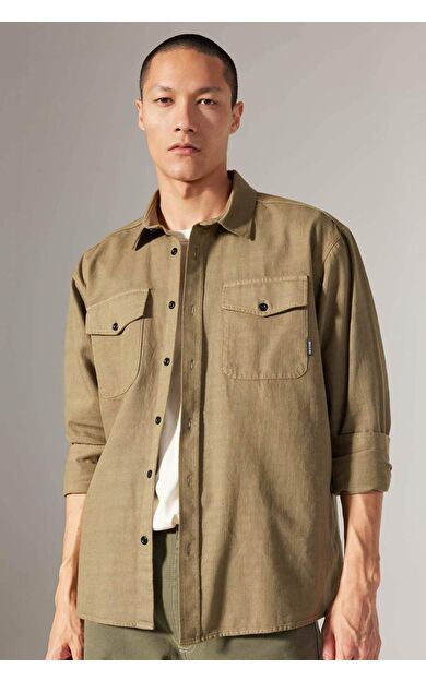 Regular Fit Pamuklu Uzun Kollu Gömlek Ceket