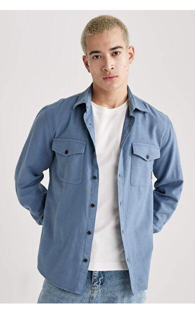 DeFactoFit Regular Fit Pamuklu Uzun Kollu Gömlek B2654AX24SPIN260