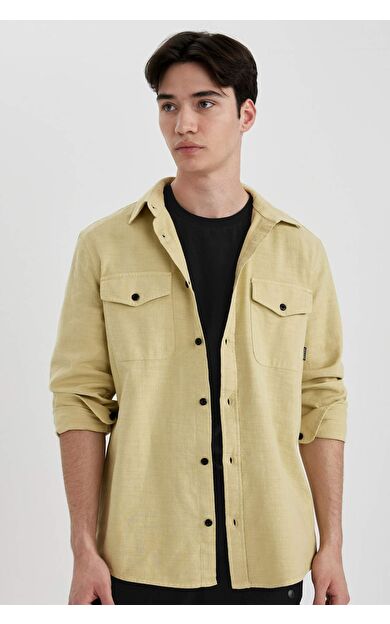 DeFactoFit Regular Fit Pamuklu Uzun Kollu Gömlek B2654AX24SPKH486