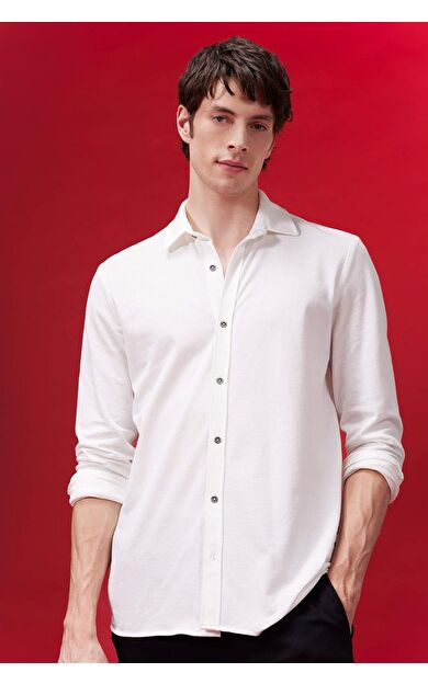 DeFacto Regular Fit Penye Uzun Kollu Gömlek B2896AX24SPWT34