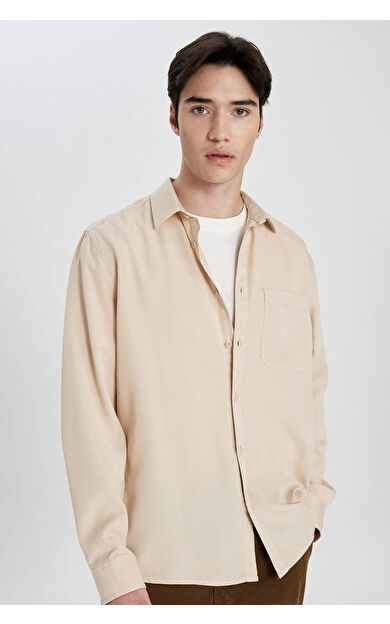 DeFactoFit Regular Fit Tensel Uzun Kollu Gömlek B2907AX24SPBG732