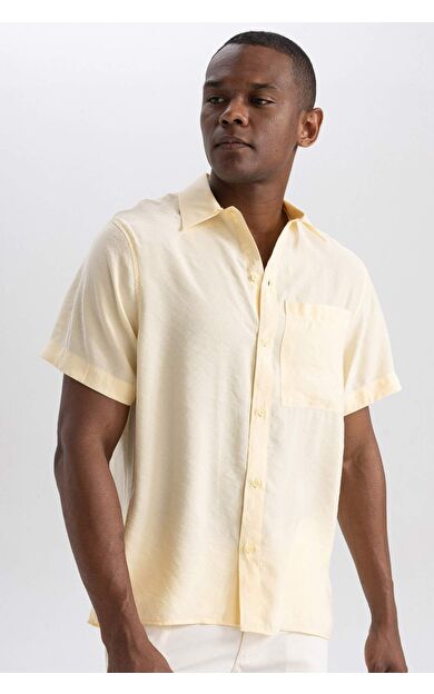 DeFactoFit Relax Fit Poplin Kısa Kollu Gömlek B3002AX23HSYL256