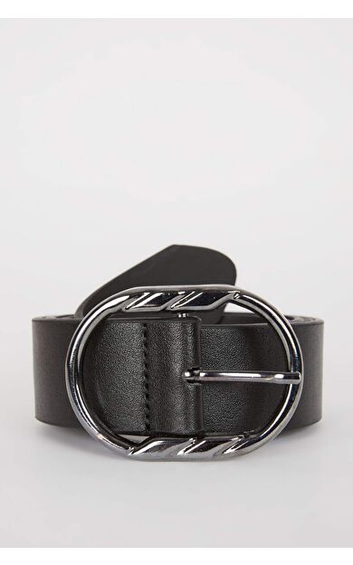 Kadın Oval Toka Suni Deri Klasik Kemer