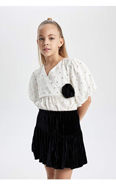 DeFactoFit Kız Çocuk Kısa Kollu Bluz