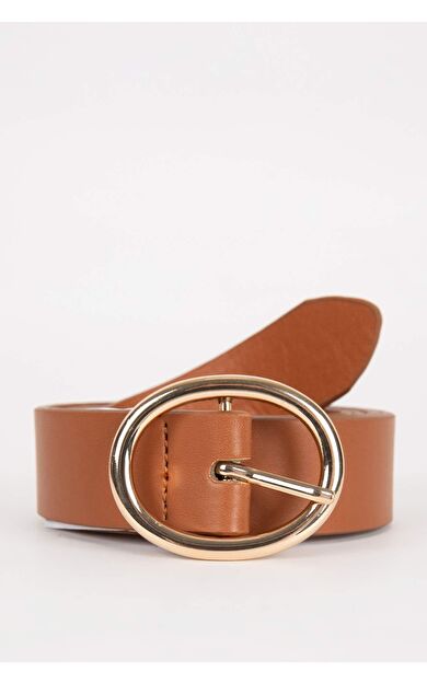 Kadın Oval Toka Suni Deri Klasik Kemer