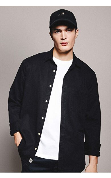 DeFactoFit Regular Fit Polo Yaka Uzun Kollu Gömlek B4140AX24SPBK81