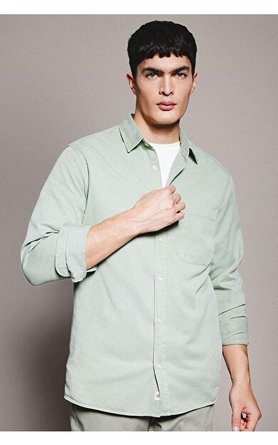 DeFactoFit Regular Fit Polo Yaka Uzun Kollu Gömlek B4140AX24SPGN1102