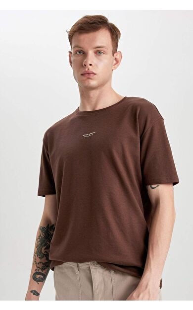 DeFactoFit Regular Fit Bisiklet Yaka Baskılı Tişört B4217AX24SPBN497