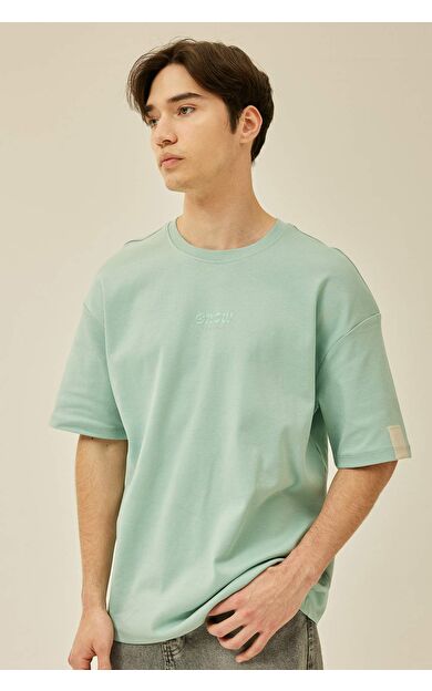 DeFactoFit Comfort Fit Bisiklet Yaka Baskılı Tişört B4220AX24SPGN1093