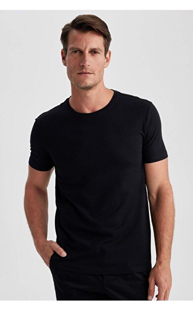 DeFacto Slim Fit Bisiklet Yaka Tişört