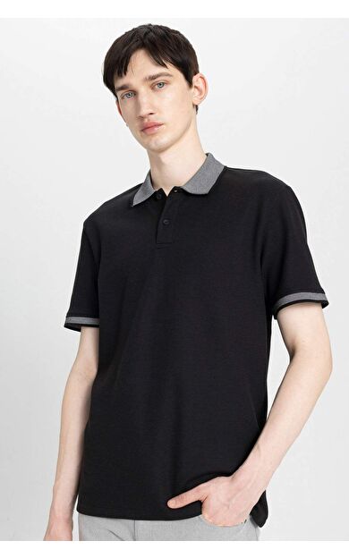 DeFactoFit New Regular Fit Kısa Kollu Polo Tişört B4508AX24SPBK81