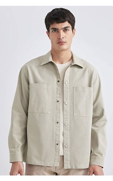 DeFactoFit Relax Fit Polo Yaka Gömlek Ceket B4523AX24SPBG620