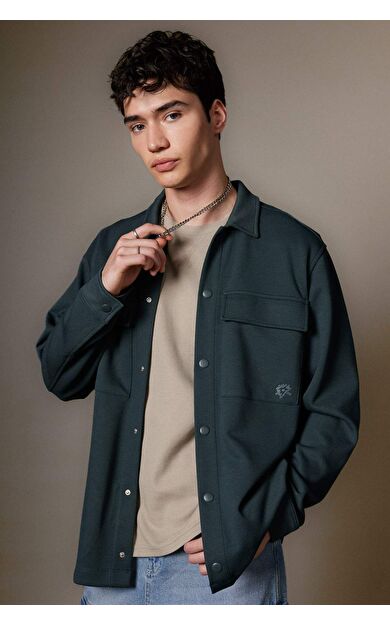 DeFactoFit Relax Fit Penye Uzun Kollu Gömlek B4815AX24SPGN1082