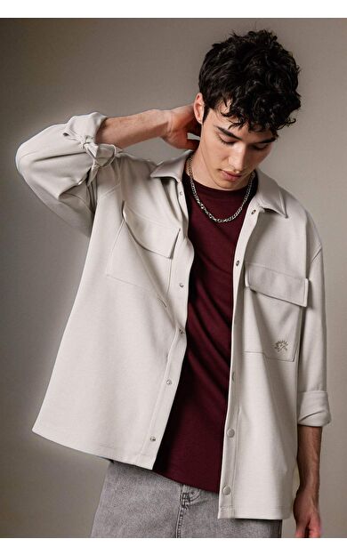 DeFactoFit Relax Fit Penye Uzun Kollu Gömlek B4815AX24SPGR437