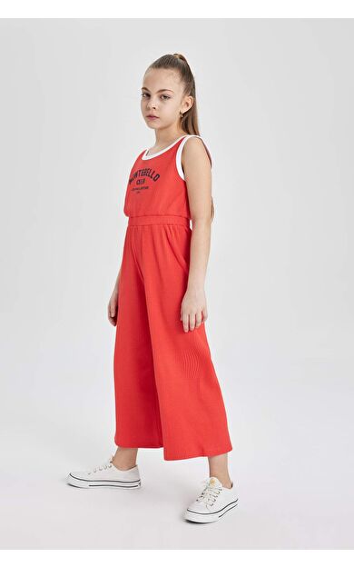 DeFactoFit Kız Çocuk Fitilli Kaşkorse Tulum