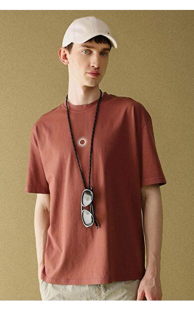 DeFactoFit Oversize Fit Bisiklet Yaka Sırt Baskılı Kısa Kollu Tişört B4904AX24SPBN566