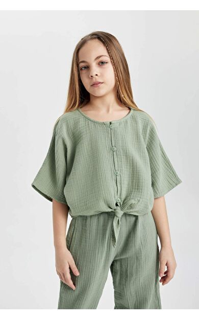 DeFactoFit Kız Çocuk Kısa Kollu Bluz B5062A824SMGN1107