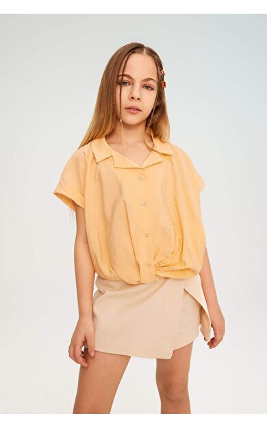 DeFactoFit Kız Çocuk Crop Kısa Kollu Gömlek B5063A824SMOG295