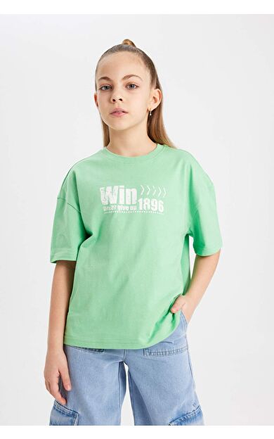 DeFactoFit Kız Çocuk Relax Fit Kısa Kollu Tişört B5096A824SMGN1234