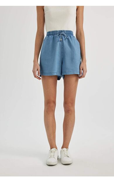 DeFactoFit Yüksek Bel Jean Şort B5234AX24SMNM28