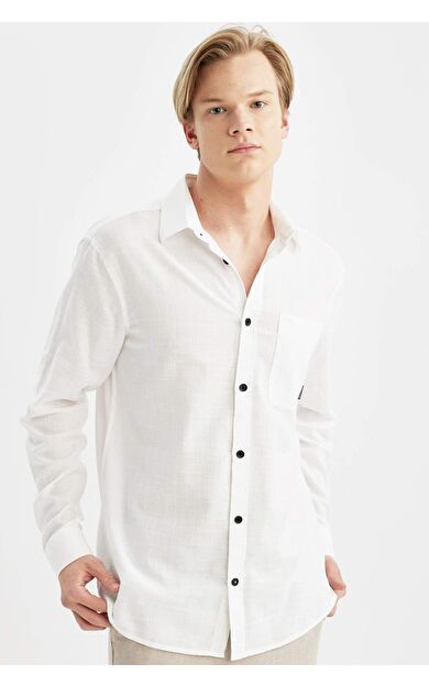 DeFactoFit Regular Fit Pamuklu Uzun Kollu Gömlek B5587AX24SPWT34