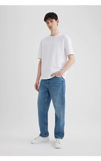 DeFacto Baggy Fit Geniş Kalıp Normal Bel Geniş Paça Jean Pantolon B5783AX24SPNM28